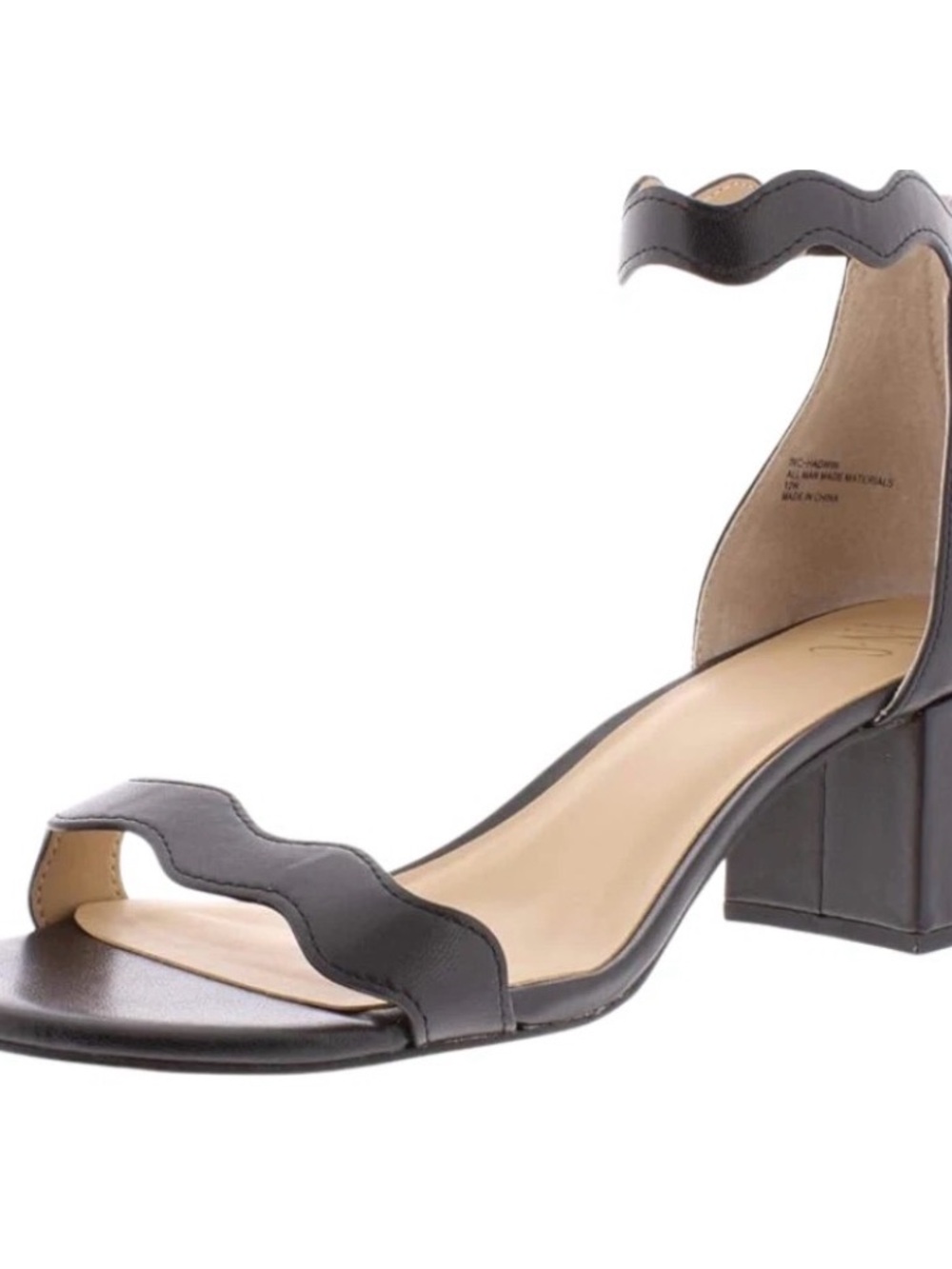 INC Hadwinpu Wavy Strap Black Block Heel Sandal. 7M New in box.